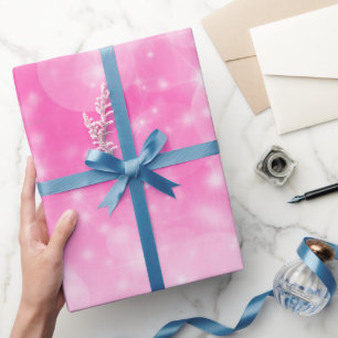sparkle Christmas hot pink birthday party Wrapping Paper