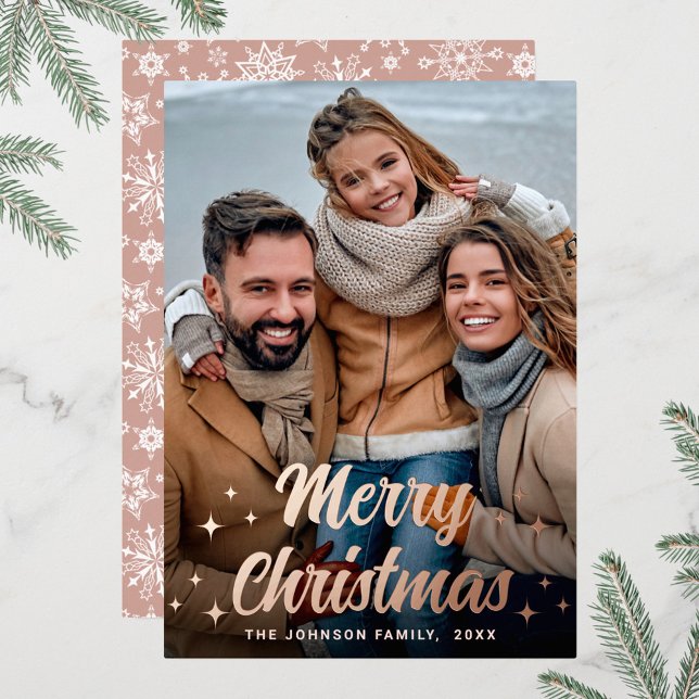 Sparkle Christmas PHOTO Greeting Rose Gold (Creator Uploaded)