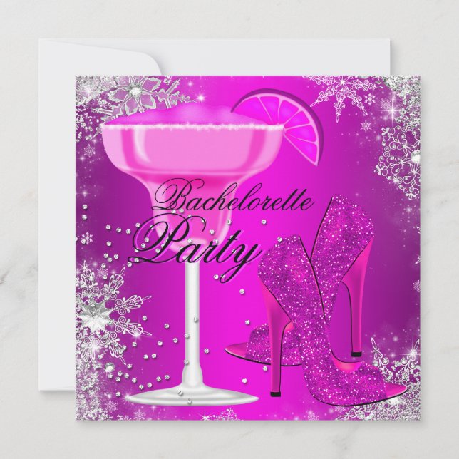 Sparkle Cocktail & Heels Bachelorette Invitation (Front)