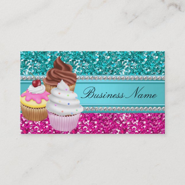 Sparkle Cupcake Business Card (Front)