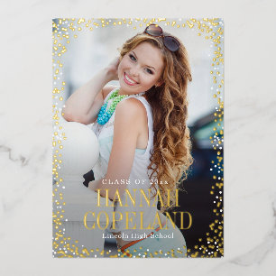 Sparkle Delight Foil Graduation Portrait Photo