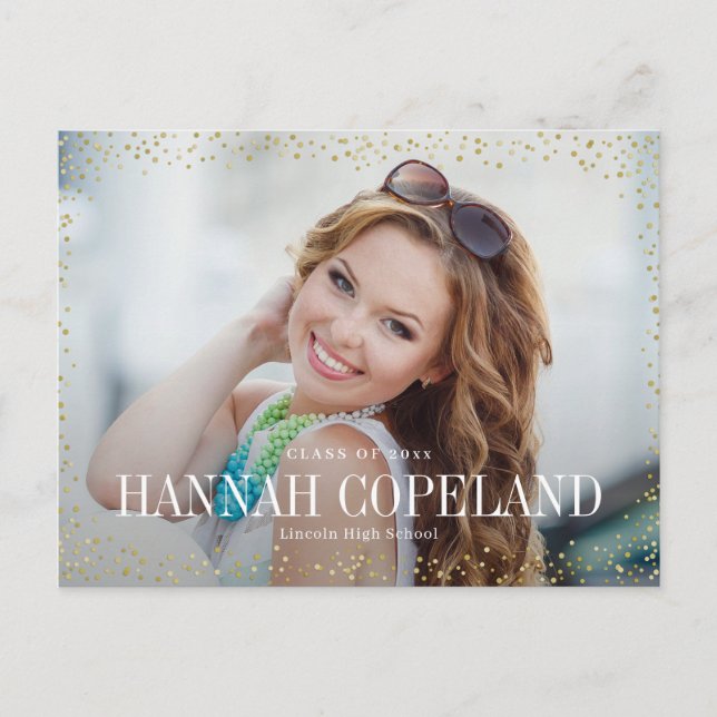 Sparkle Delight Graduation Announcement Postcard (Front)