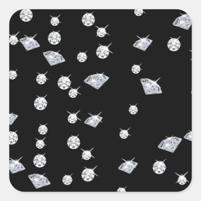 Sparkle Diamonds Square Sticker (Front)