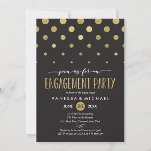 Sparkle Dots Engagement Party Invitation