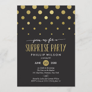 Sparkle Dots Surprise Party Invitation