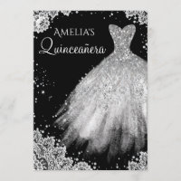 Sparkle Dress White Black Lace Quinceanera