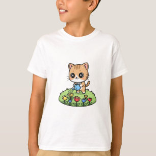 Sparkle Eyed Gardener Cat Kids T-Shirt