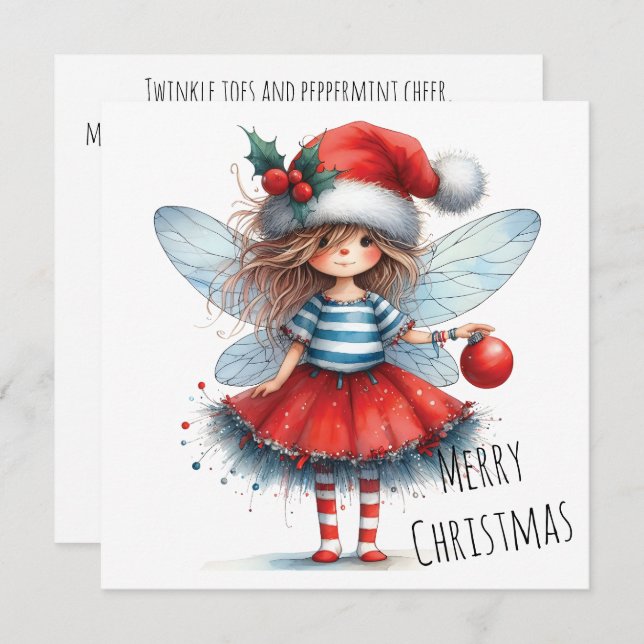 Sparkle Fairy with Ornament – Holiday Card (Front/Back)