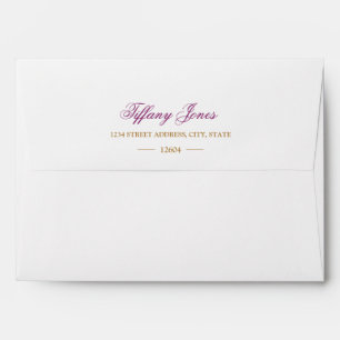 Sparkle Floral Amethyst Return Address Envelope