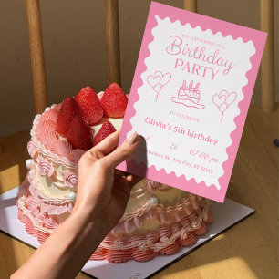  Sparkle & Fun 5th Birthday Invitation