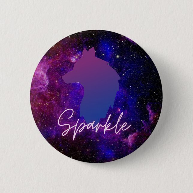 Sparkle galaxy wolf pin (Front)