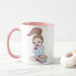 Sparkle Girly Coffee Books  Mug