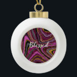 Sparkle Glam Glitter girly marble art Ceramic Ball Christmas Ornament<br><div class="desc">A cool girly faux glitter marble art bling in different shades of pink, fuchsia, black, silver and gold. Elegant Glitter Monogram ornament. Personalise it easily by Adding Your Unique Text or Remove Text - Make Your Special Gift - Resize and move or remove and add text / elements with customisation...</div>