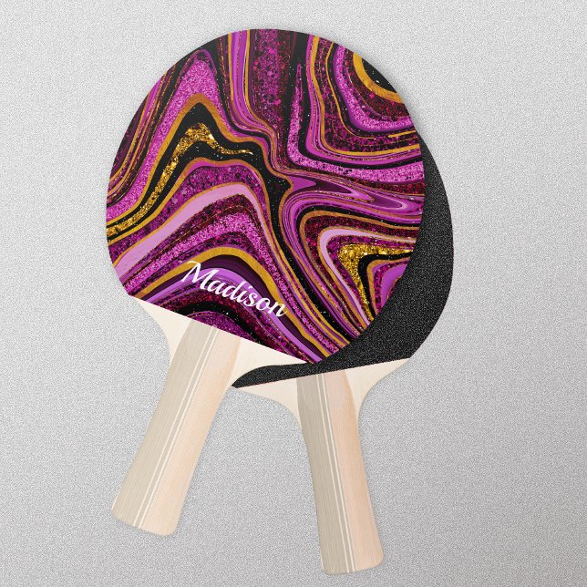 Sparkle Glitter girly marble art pink Ping Pong Paddle (Creator Uploaded)