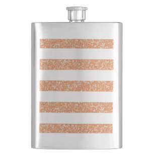 Sparkle Glitter Look Stripes Classic Flask