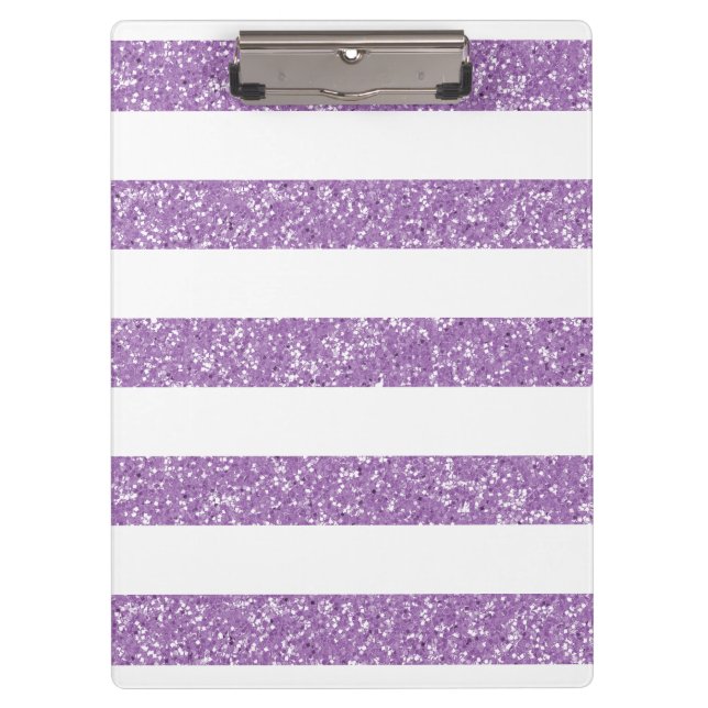 Sparkle Glitter Look Stripes Clipboard (Front)