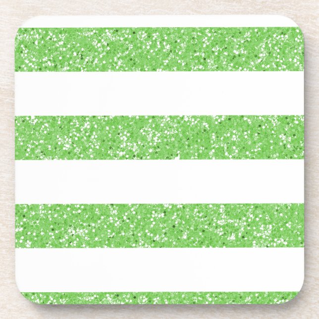 Sparkle Glitter Look Stripes Coasters (Front)