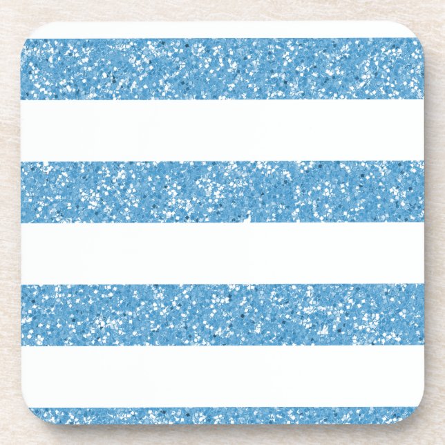 Sparkle Glitter Look Stripes Coasters (Front)