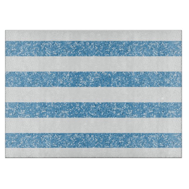 Sparkle Glitter Look Stripes Cutting Board (Front)