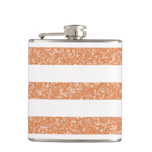 Sparkle Glitter Look Stripes Flask