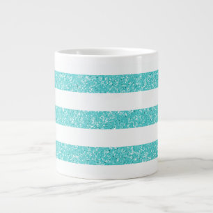 Sparkle Glitter Look Stripes Jumbo Mug
