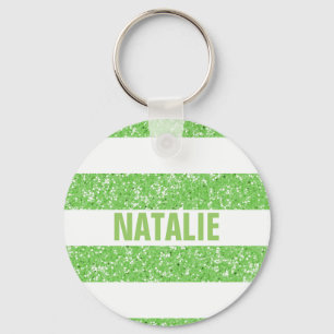 Sparkle Glitter Look Stripes Keychain