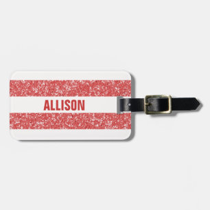 Sparkle Glitter Look Stripes Luggage Tag