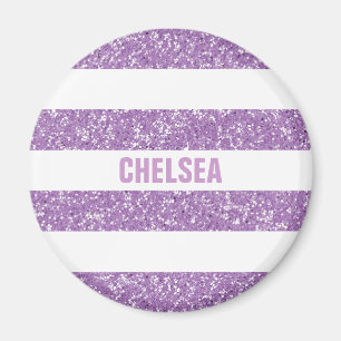 Sparkle Glitter Look Stripes Magnet