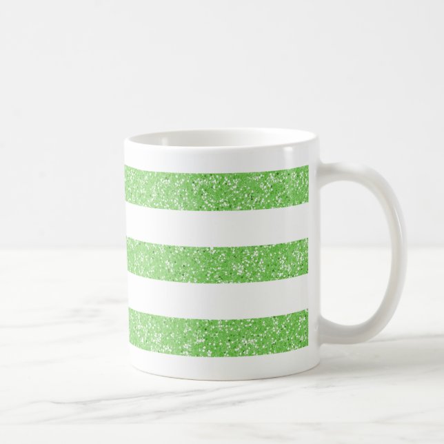 Sparkle Glitter Look Stripes Mug (Right)