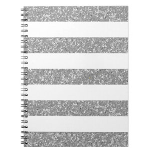 Sparkle Glitter Look Stripes Notebook