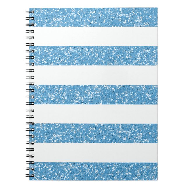 Sparkle Glitter Look Stripes Notebook (Front)