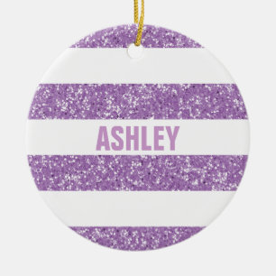 Sparkle Glitter Look Stripes Ornament