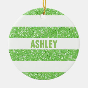 Sparkle Glitter Look Stripes Ornament