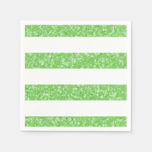 Sparkle Glitter Look Stripes Paper Napkins