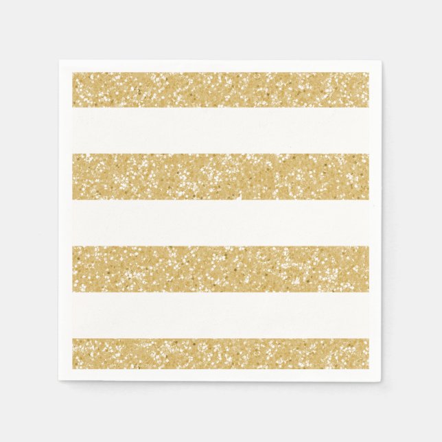 Sparkle Glitter Look Stripes Paper Napkins (Front)