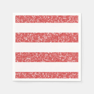 Sparkle Glitter Look Stripes Paper Napkins
