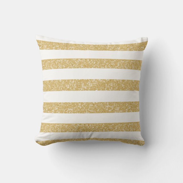 Sparkle Glitter Look Stripes Pillow (Front)