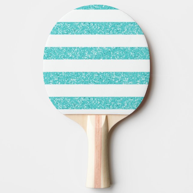 Sparkle Glitter Look Stripes Ping Pong Paddle (Front)