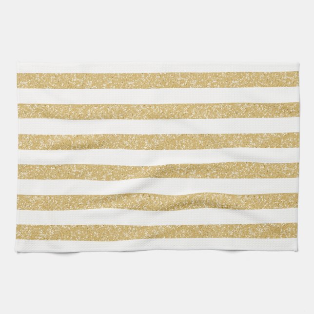 Sparkle Glitter Look Stripes Towel (Horizontal)