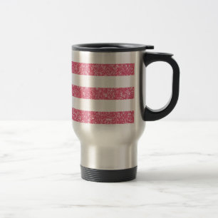 Sparkle Glitter Look Stripes Travel Mug