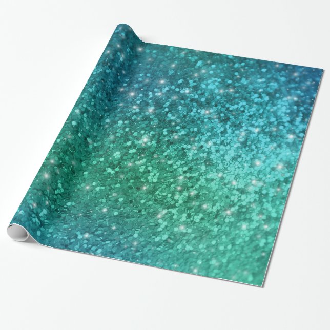 Sparkle Glitter Mermaid look Wrapping Paper (Unrolled)