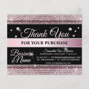 Sparkle Glitter Pink Jewellery Thank You For Order