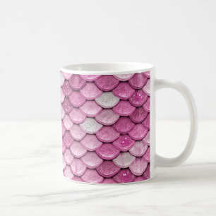Sparkle Glitter Pink Rose Gold Mermaid Scales Coffee Mug