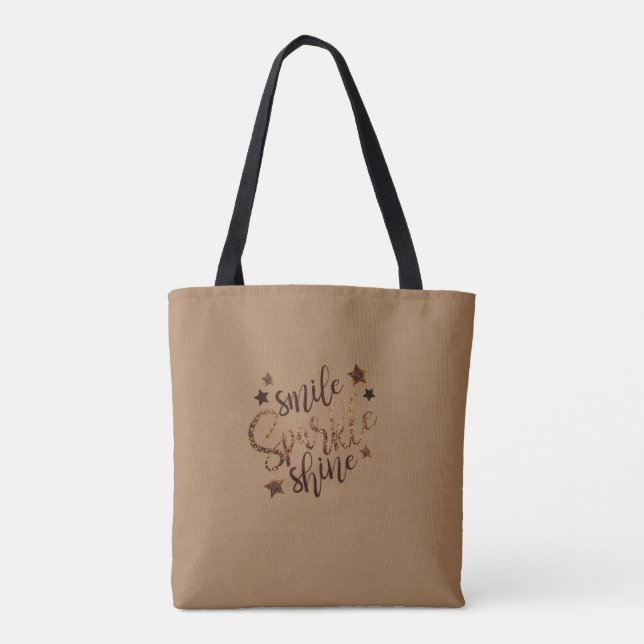 Sparkle, Glitter Shine Mocha Tote Bag (Back)