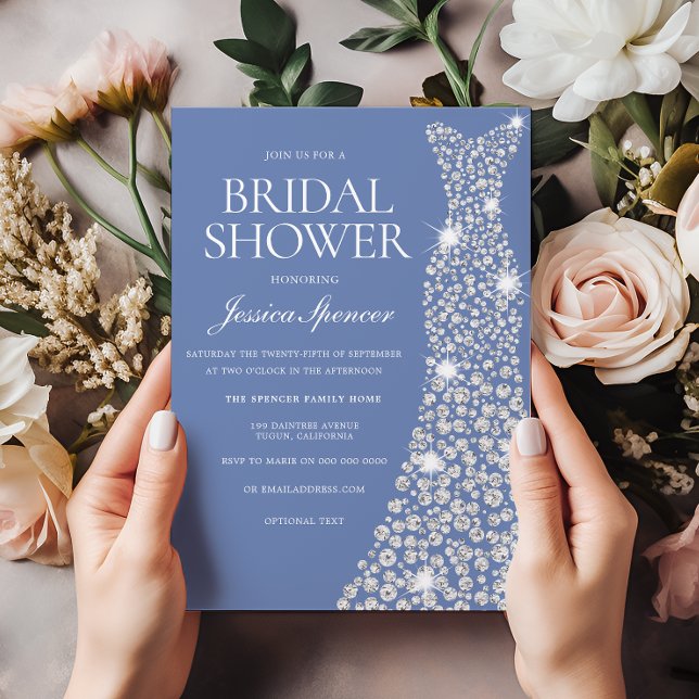 Sparkle Glitter Wedding Dress Bridal Shower Invite (Creator Uploaded)