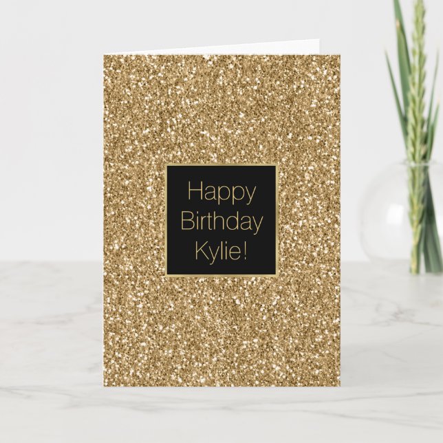 Sparkle Gold Glitter Card (Front)
