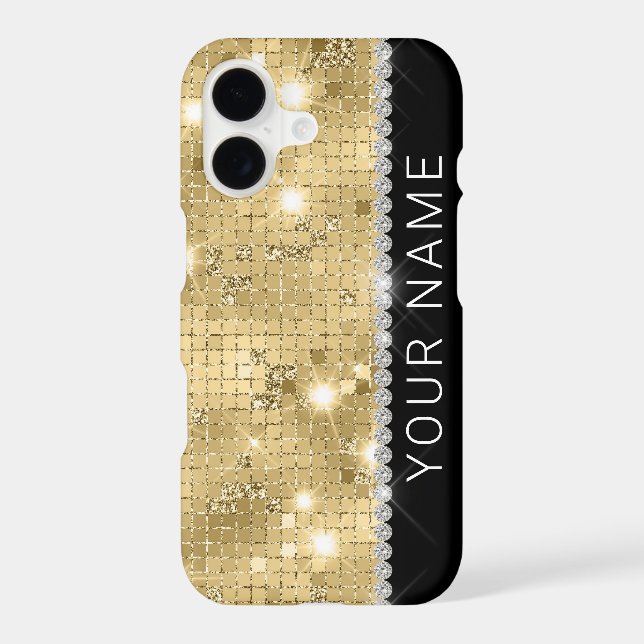 Sparkle Gold Glitter Custom Name (Back)