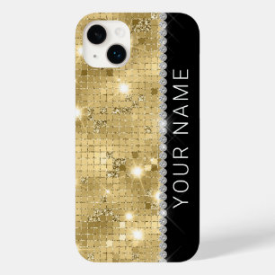 Sparkle Gold Glitter Custom Name Case-Mate iPhone 14 Plus Case