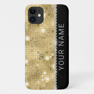 Sparkle Gold Glitter Custom Name Case-Mate iPhone Case
