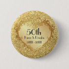 Sparkle Gold Heart 50th Wedding Anniversary